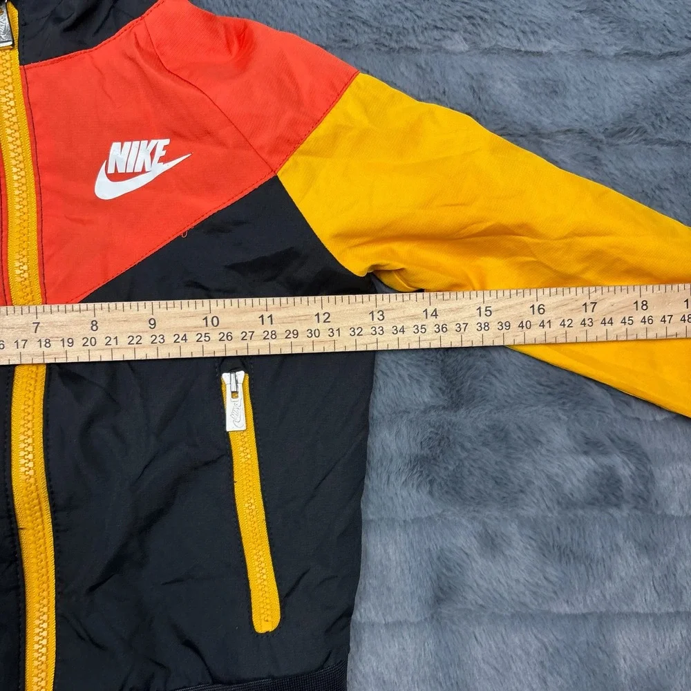 Nike Windbreaker Jacket Kids 2T Multicolor Colorblock Chevron Hooded Zip 807421